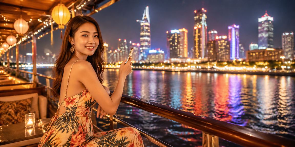 Người dùng chơi casino trên điện thoại di động tại chợ đêm Hồ Chí Minh