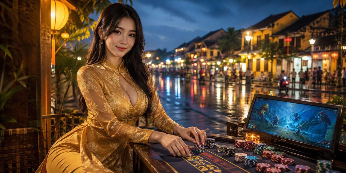 Người mặc áo dài tham gia cá cược esports tại Hội An